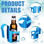 Nuogo 4 Pieces Poolside Cup Holder Sturdy Durable Above Ground Pool Accessories Blue for Above Ground Pools Cup Holder for Drinks Pool Fits 2 Inches or Thinner Round Top Bars