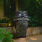 FESTGLOX Solar Owl Decoys to Scare Birds Away, Fake Owl Outdoor Garden