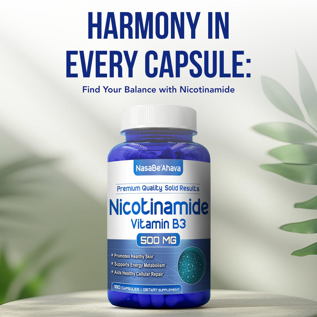 Vitamin B3 Nicotinamide 500mg Capsules | NAD+ Precursor and Longevity with Nicotinamide Form of Vitamin B3 Niacin Flush Free for Aging Skin Energy & Cellular Support | Made in the USA (180 Day Supply)