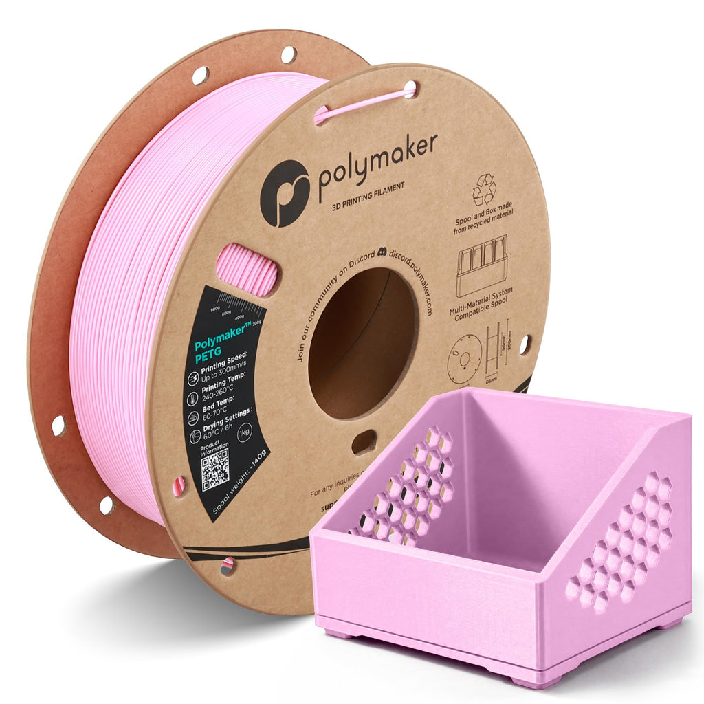 Polymaker PETG Filament 1.75mm Pink 1KG, High Speed, 2.2 Lbs