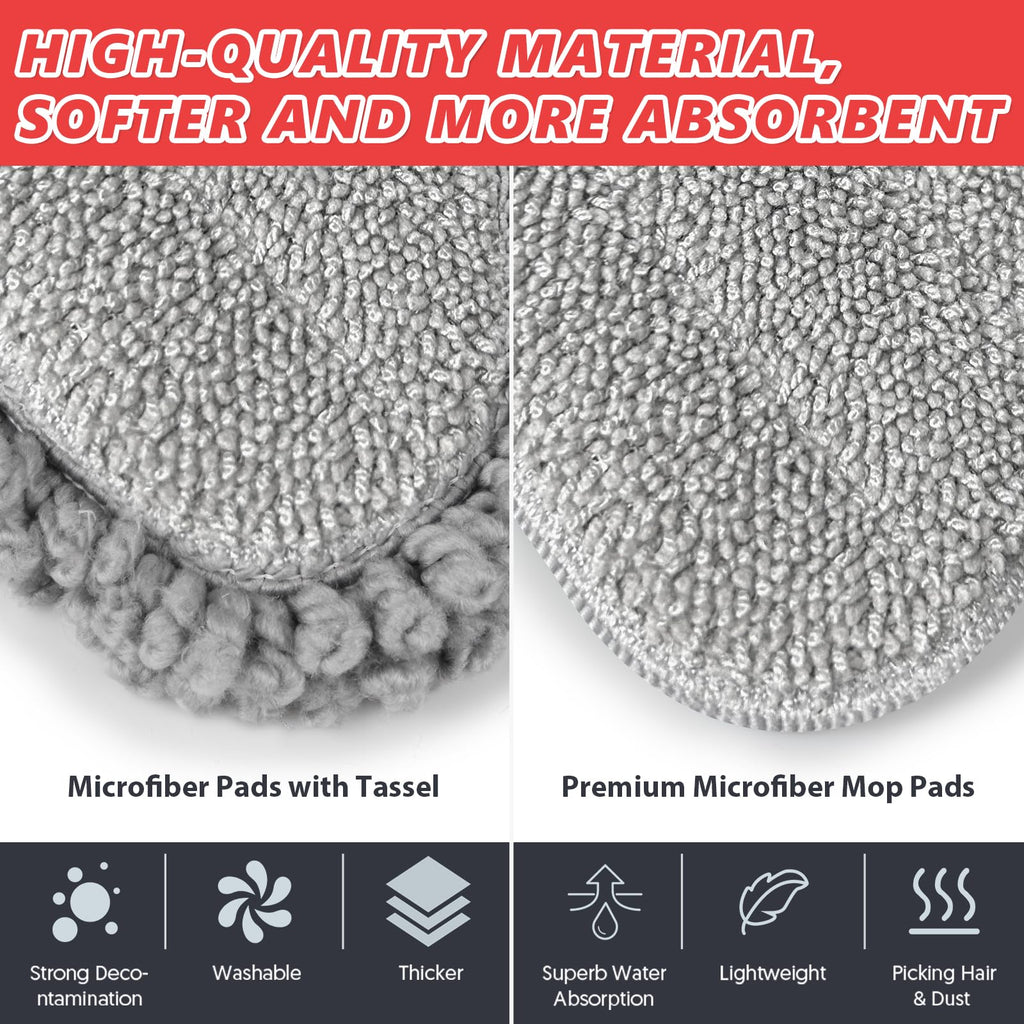 HOMTOYOU Microfiber Hardwood Floor Mop: Dust Spray Mops for Cleaning Wood Home Kitchen Floors - Wet Mopping & Dry Sweeping - 3 Reusable Refills & 1Pcs 400+ML Refillable Bottle