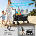 300L Wagons Carts Foldable Collapsible with Big All-Terrain Beach Wheels