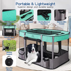 Dog Playpen,Pet Playpen,Foldable Dog Cat Playpens,Portable Exercise Kennel Tent Crate,Water-Resistant Breathable Shade Cover, Indoor Outdoor Travel Camping Use for Small Animals with Carrying Case(M)