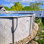 Solar Cover Holder 5-Piece Set | U-Shaped Hooks Keep Solar Cover/Blankets Off The Ground, Strong & Stable Solar Cover Hooks with Bearing Up to 60 Lbs, Fit for Steel-Wall Above-Ground Pools (White)