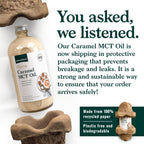 Natural Force Creamy Caramel MCT Oil – Non Dairy, Keto Certified, Emulsified MCTs for Low-Carb, Ketogenic Coffee, Smoothies, & Shakes - Mixes Instantly + No Blending Required – 16 Oz Glass Bottle