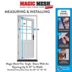 Magic Mesh Deluxe- Americana 2 Pack- Hands Free Magnetic Screen Door, Mesh Curtain Keeps Bugs Out, Frame Hook & Loop, Hands Free, Pet & Kid Friendly- Fits Doors up to 39 x 83 Inches, Red/White/Blue