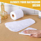 FuWeave 60 Pack Reusable Toilet Paper Towels No Tear Bidet Towels Washable Toilet Paper Bulk Paperless Rolls Cotton Treadmill Family Cloth Wipes (White)
