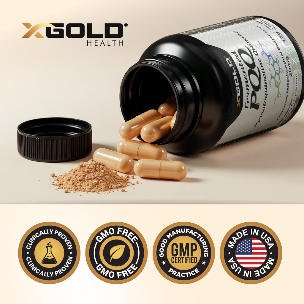 Fermented PQQ 20mg Supplement – Pyrroloquinoline Quinone for Mitochondrial Support, Cellular Energy Production, Brain Health, Memory, Focus & Healthy Aging, Vegan Non-GMO, 120 Capsules