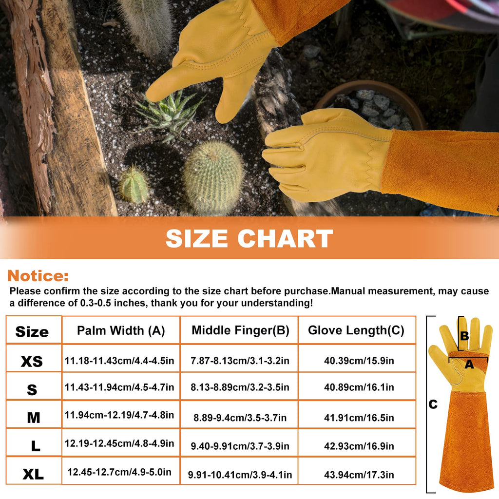 SLARMOR Gardening Gloves for Women Men, Long Thorn Proof Rose Pruning Glove