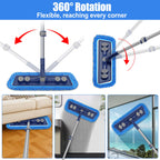 FORSPEEDER Microfiber Mops for Floor Cleaning - Dust Mop for Hardwood Floors with 55” Adjustable Handle 3 Thickened Washable Pads - Wet Dry Mopping for Pet Hairs Walls Tile Wood Laminate Home Kitchen