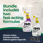 RMR Bathroom Brilliance Bundle – Tub & Tile Stain Spray + RMR-141 EPA Registered Mold & Mildew Remover, 2-Step Bathroom Cleaning & Disinfecting System for Showers, Sinks, Tile, Grout, 2–32 Oz Bottles