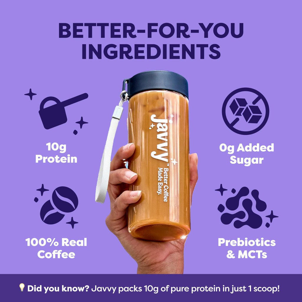 Javvy Protein Coffee for Cold Brew & Iced Coffee, Caramel Latte