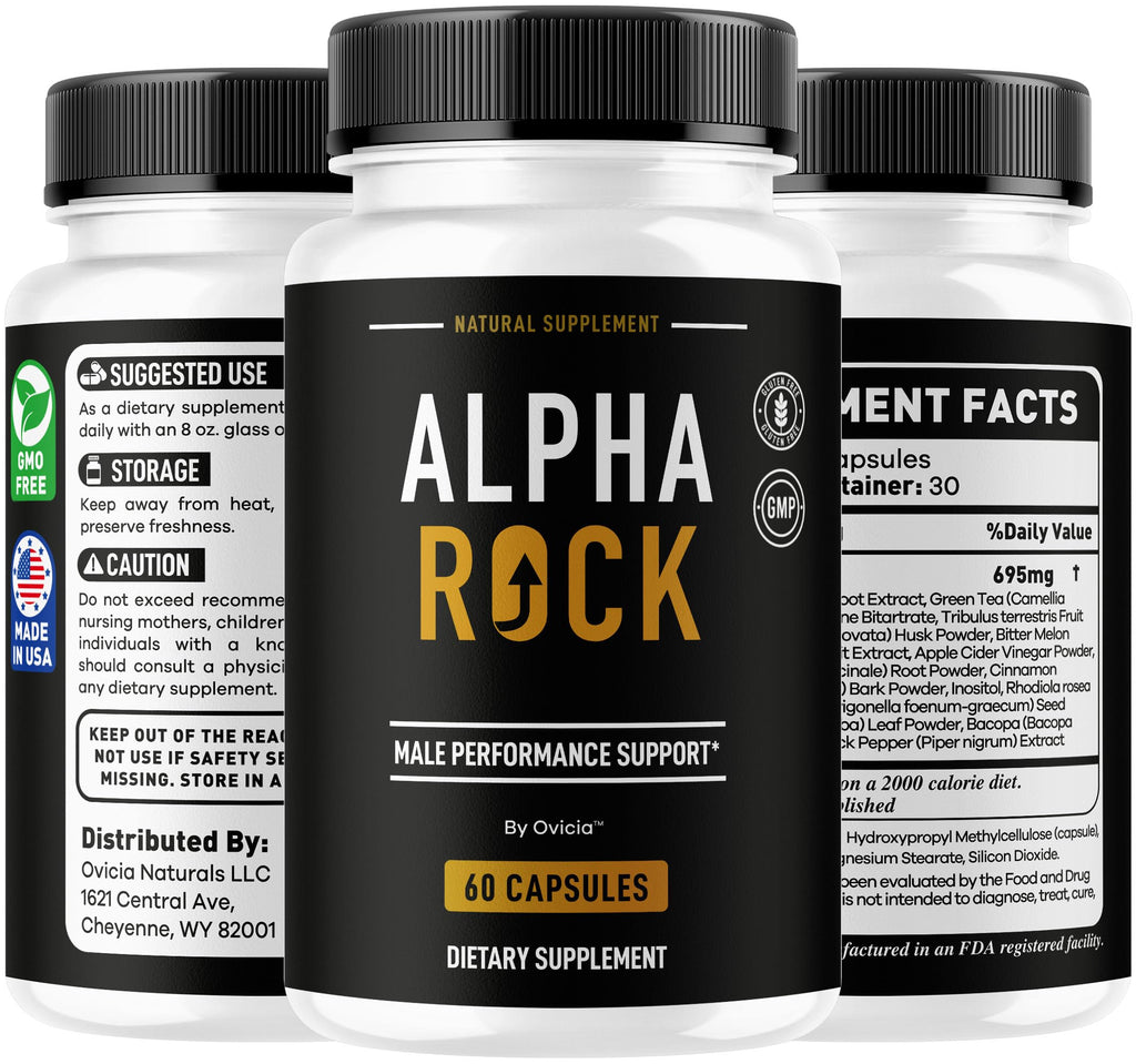 (3 Pack) Alpha Rock - Alpha Rock Pills Support Natural Maximum Strength, Daily AlphaRock Capsules All Natural Advanced Formula Premium Vitamins for Overall Health & Wellness, 180 Capsules for 3 Months