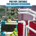 6 Pcs 1-1/2 Inch PVC Pipe 17" Long White Sch40 Industrial PVC Pipes, Greenhouse, Garden, Workshop, Farm, Furniture Grade for Home