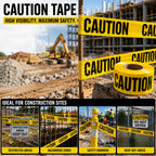 ATERET Premium Yellow Caution Tape I 3 inch x 1000 feet I Harzard Tape w/Bright Yellow & Bold Black Text I 3" Wide for Maximum Readability I Ideal Use for Danger/Hazardous Areas (1-Pack)