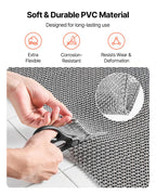VEVOR Drainage Mat, 3 x 10 ft, PVC Non Slip Commercial Floor Mat, Wet Area Water Drain Splash Matting Hollow Doormat Roll, for Outdoor Indoor Restaurant Swimming Pool Patio Bathroom Washroom, Gray