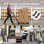 Voipvvii Folding Hand Truck 500lbs, Portable Heavy Duty Dolly Cart, 6 Wheels Collapsible Luggage Cart with 2 Elastic Ropes - Compact Trolley Cart for Easy Moving - Ideal Hand Cart for Travel and More