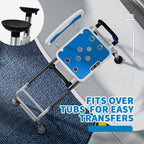 Drseats Sliding Shower Chair with Arms and Back, 500lbs Tub Transfer Benches with Non Slip Aluminum Body and Suction Cups Adjustable Height Bath Seats for Seniros Elderly Disabled or Bariatric Adults