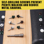JEGONFRI 300pcs #10 x 1 Green Hex Head Self-Drilling Metal Roofing Screws, EPDM Washer, Colored Head, Wood Screws, Sheet Metal Roof Screw with Hex Driver Bit