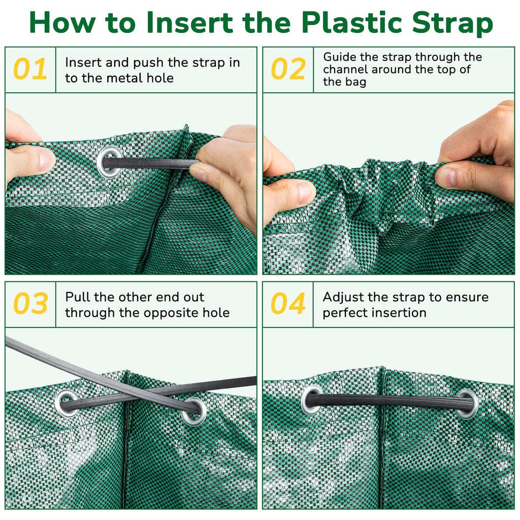 GreatBuddy 72 Gallon Leaf Bags Reusable 3 Pack, Heavy Duty Collapsible Lawn and Leaf Bag, Self-Standing with Top & Bottom Handles, PP Waterproof Yard Waste Bags for Leaves Grass Clippings Debris