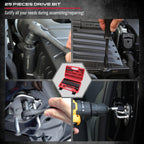 64-Piece 1/4" Drive Impact Socket Wrench Driver-Bits Set, Cr-V Metric&SAE Deep and Shallow Socket Set, S2 Power Bits with Quick-Release Ratchet Handle, Universal Joint, Bit Holder, Power Drill Adapter