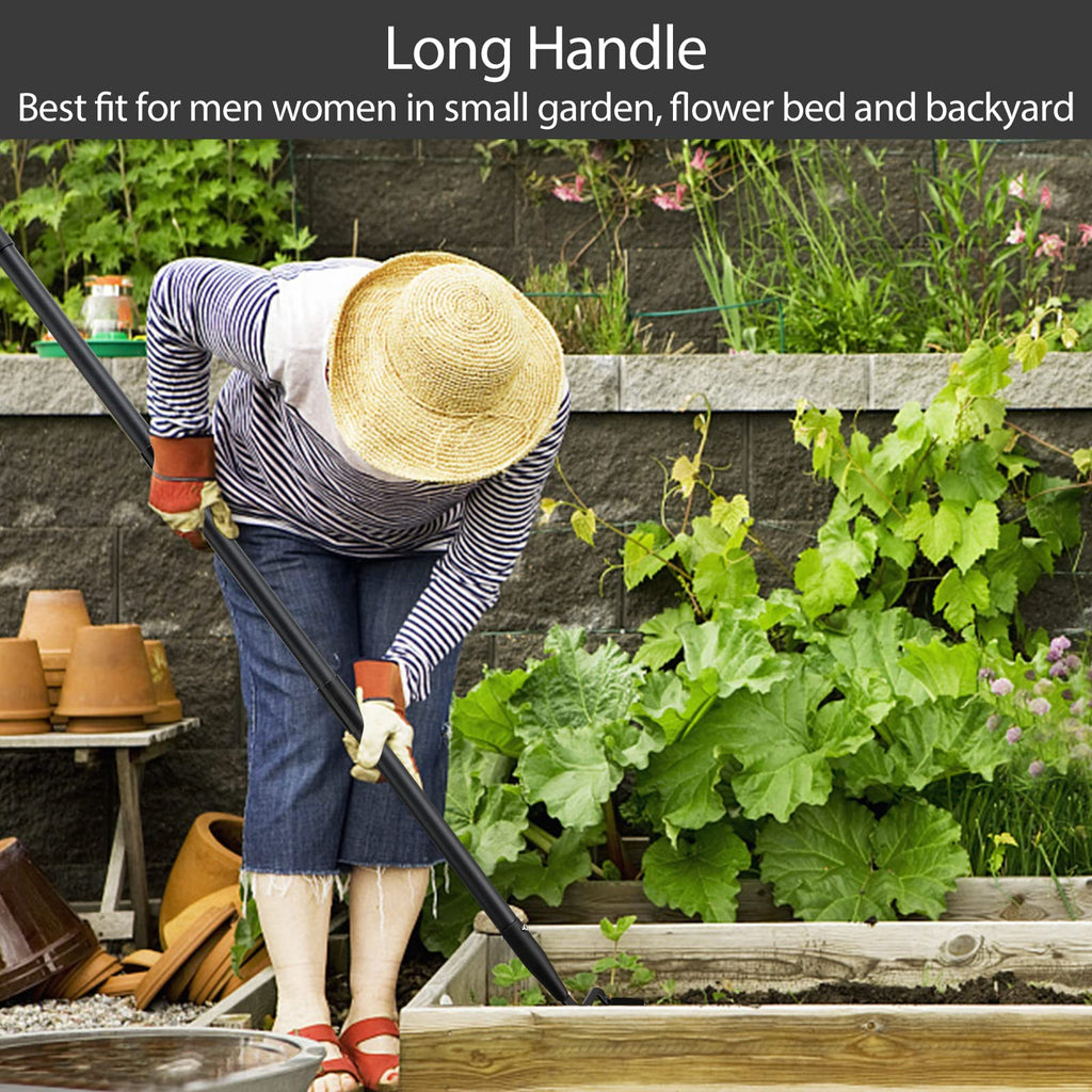 Oliynedy Stirrup Hoe Cultivator Garden Tool Heavy Duty,Scuffle Loop Action Hoe Weeding Gardening Hand Tools for Women Kids Men,Metal Weeder Scraper Garden Hoe Rake Weed Puller Long Handle 32-72