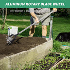 BARAYSTUS Rotary Cultivator Garden Tool, Adjustable Hand Tiller 29.7-57in