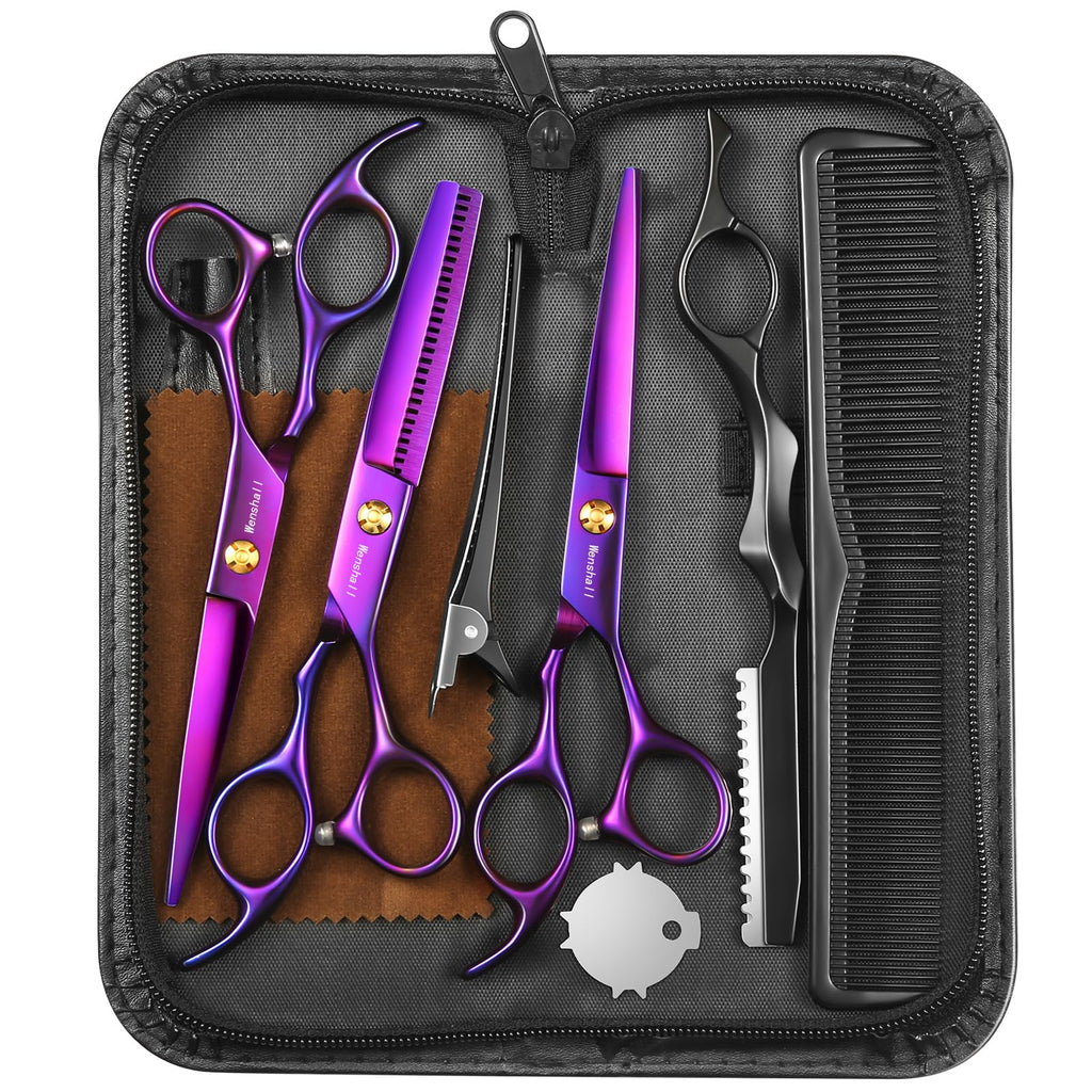 Wenshall Hair Cutting Scissors Professional 6.89 inch Barber Scissors Multifunctional Salon Thinning Scissors Straight Shears Tools for Mother Father Friends' Christmas Gift