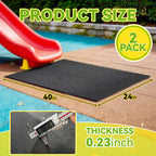 2-Pack Outdoor Playground Mats, 40" L X 24" W High-Density PVC Playground Protection Mats Rubber Wearmat with Double-Sided Anti-Slip Texture for Swings and Slides