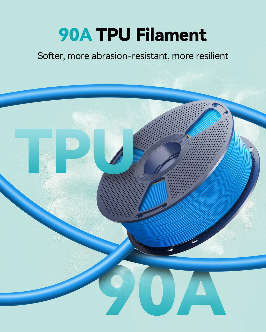 SUNLU TPU Filament 1.75mm,(4kg,4 Black,90a TPU)
