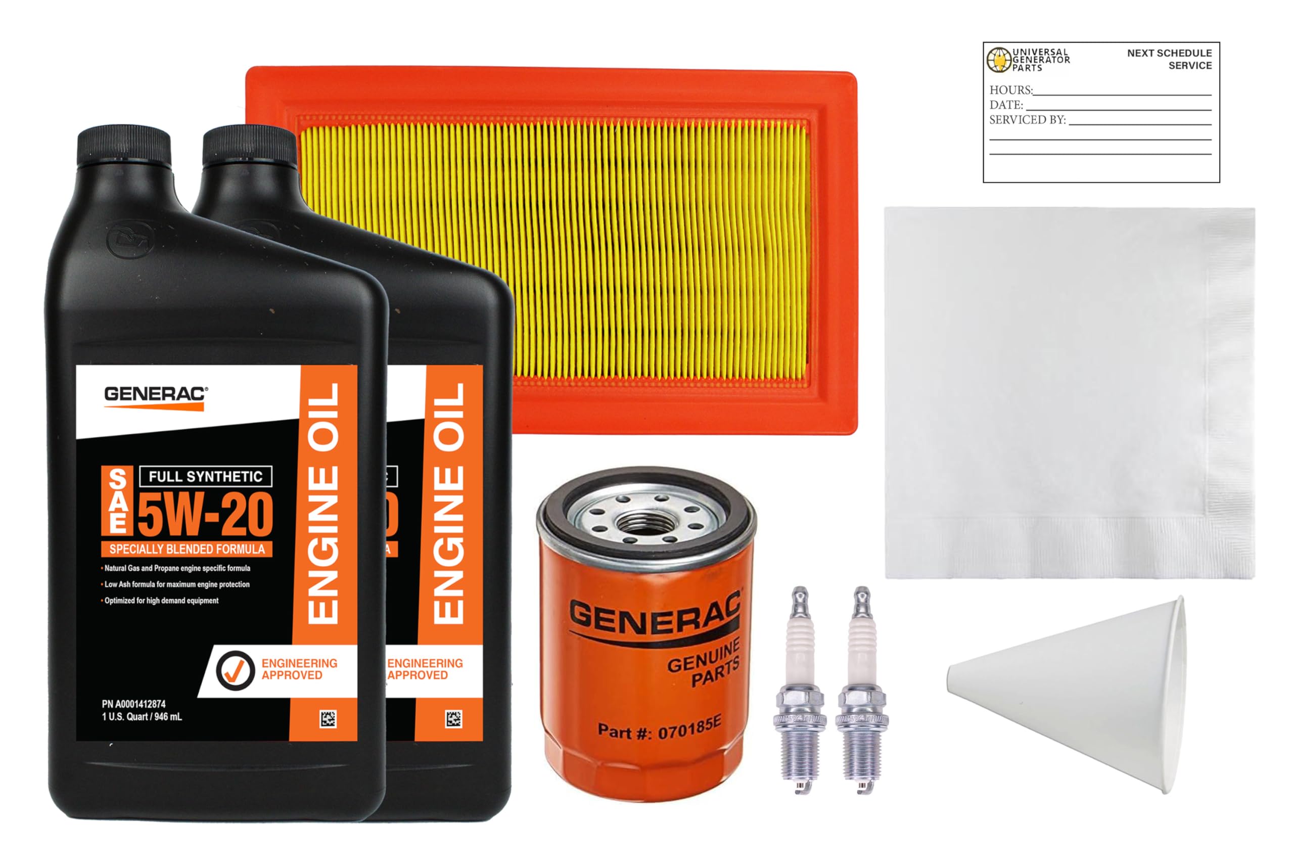 Generac 5w-20 Maintenance Kit for 20kw and 22kw with Oil (2013+ Evolution Models) Model: 0j932300