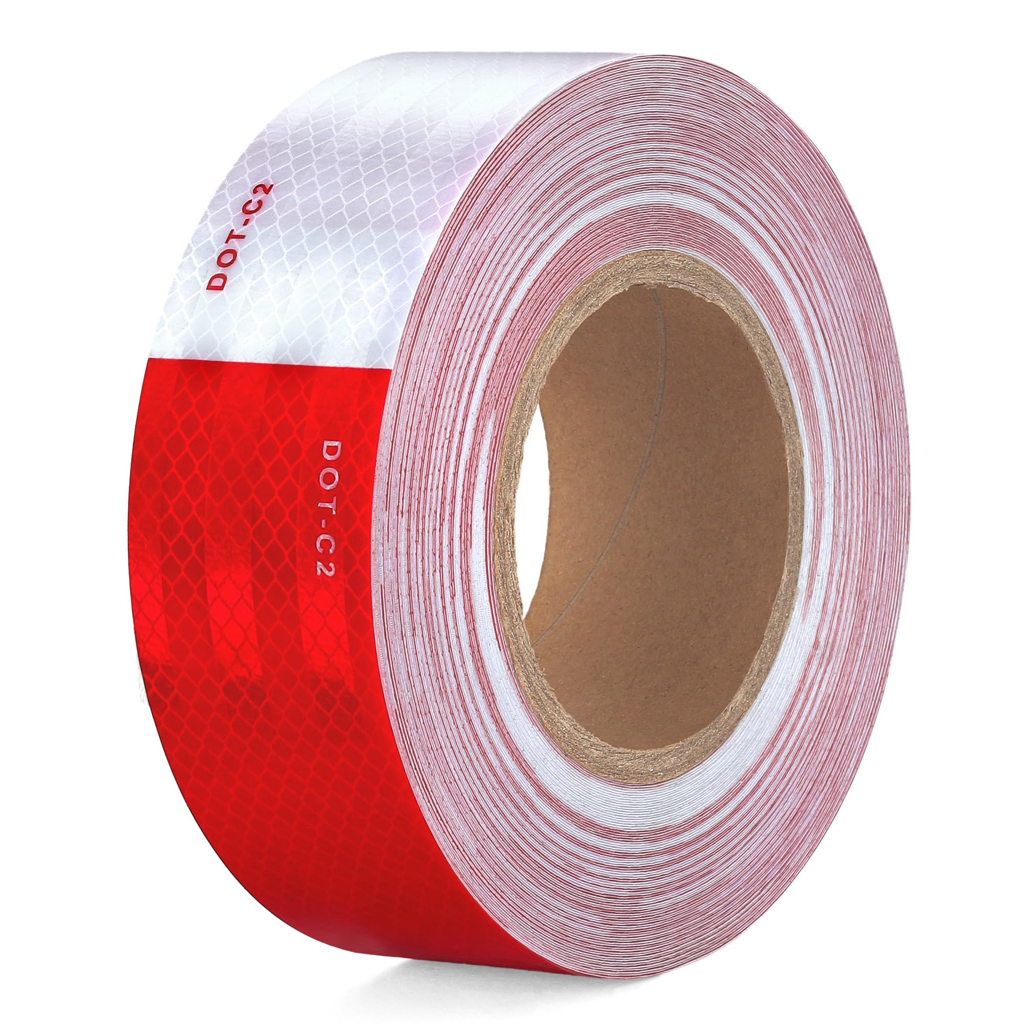 UIOCSSC DOT-C2 Reflective Tape 2 Inch x 160 Feet Red White Conspicuity Safety Reflective Tape Outdoor Waterproof for Vehicles Trailers Boats Signs