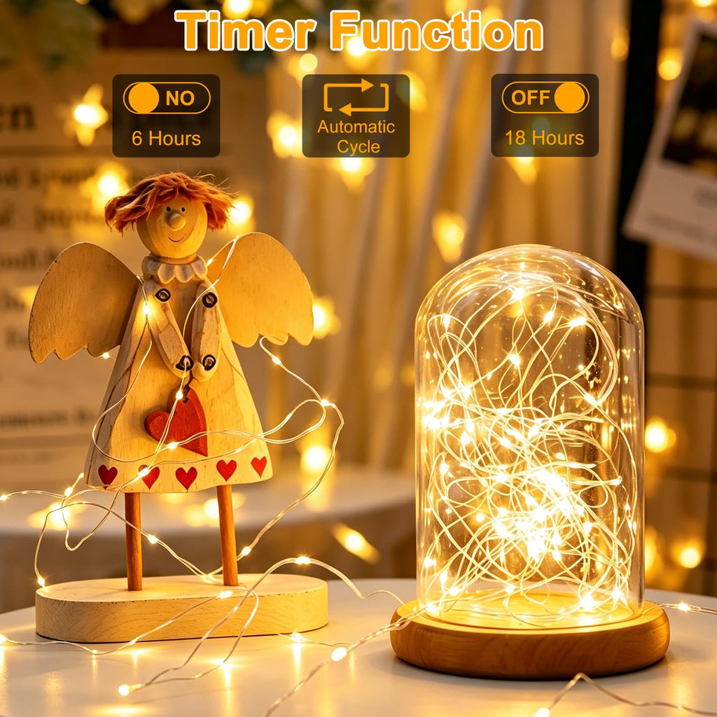 2 Pack Fairy String Lights Plug in Twinkle Lights with Remote for Bedroom
