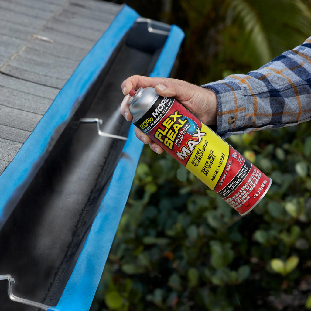 Flex Seal MAX, 17 oz, 2-Pack, White, Stop Leaks Instantly, Waterproof Rubber Spray On Sealant Coating, Perfect for Gutters, Wood, RV, Campers, Roof Repair, Skylights, Windows, and More
