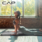 CAP Barbell High Density Exercise Mat with strap, 68"x24" 12mm (Black)