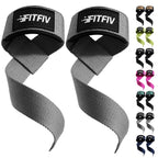 FITFIV Lifting Straps for Weightlifting, Lifting Wrist Straps for Gym Strength Training, Neoprene-padded Wrist Cushion - Men & Women