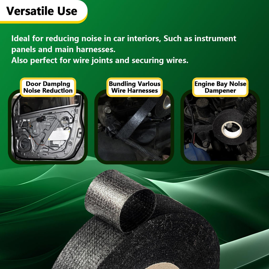 BEIVOBY 5 Rolls High Temp Wire Harness Tape, 250 FT Automotive Cloth Tape for Engine Wiring Loom, Electrical Cable Bundling, Noise & Vibration Damping, 3/4 in x 50 ft Each