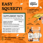Wild & Organic Lions Mane Liquid Drops - Brain & Focus Support - 84-Day Supply - Lion's Mane Mushroom Supplement - Hericium Erinaceus Mushroom Drops - Sugar & Alcohol-Free Extract Tincture - 4 fl oz