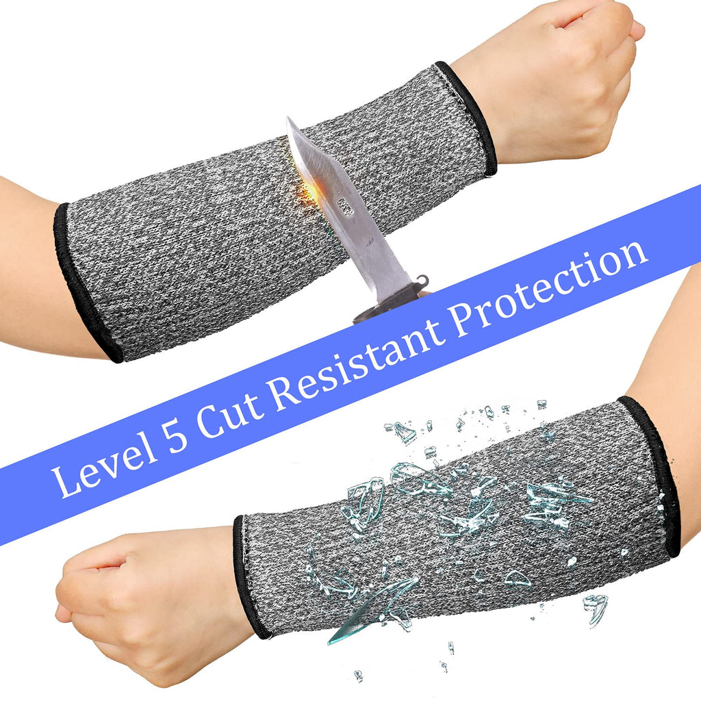 Sintege 3 Pairs Arm Protectors for Thin Skin and Bruising Cut Resistant Forearm Sleeve Level 5 Arm Burn Protection Sleeve (Black, Beige, Grey,7.9 Inch)