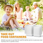 Zezzxu Disposable Square Slice Cake Containers with Hinged Lids, 200 Pack