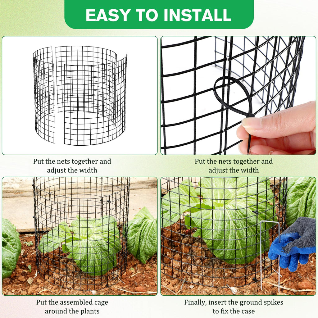 Mwellewm 15Pcs Plant Protectors from Animals Metal Plant Cages for Outdoor Plants Plant Cage & Supports Keep Animal Out Garden Wire Mesh Protection from Rabbit Chicken Squirrel Tree Flower