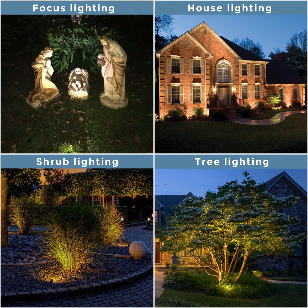 Gardencoin Solid Brass Outdoor Landscape Spotlight, 12V Low Voltage LED Spot Light Waterproof for Garden and Yard Uplighting, Bronze Heavy Duty Accent Lighting Fixture with 2700K MR16 Bulb, Single