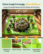 Grenebo 7-Piece Garden Tool Set with Plant Repotting Mat