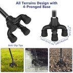 Folding Walking Stick For Women & Men, Walking Cane with 4 Feet, Pivot Tip, Self Standing,Heavy Duty,Adjustable Foldable Walking Stick, Collapsible Walking Sticks For Men & Ladies