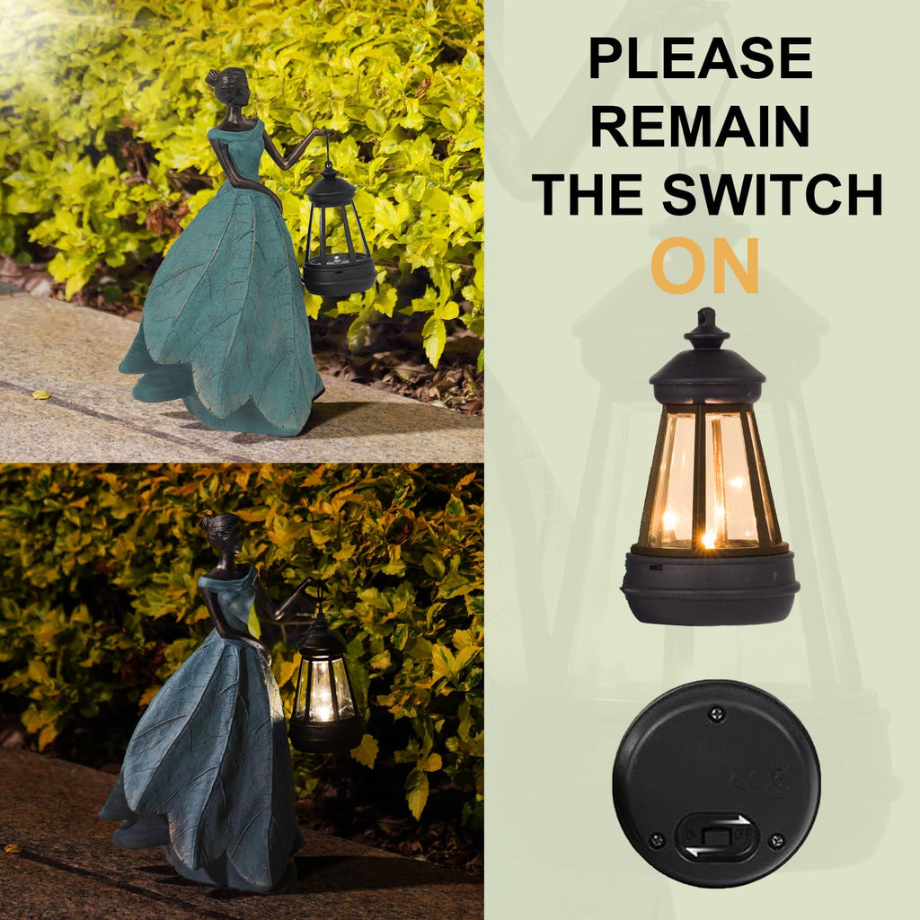 Guichifun Fairy Statues Garden Decor with Solar Lights Gifts for Women