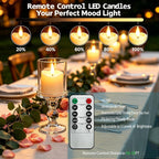Rechargeable Flameless Tea Light Candles with Timer Remote, 1.5"x2.2" Electric Fake Flickering Votive Candles for Anniversary Wedding Centerpiece Table Decor Funeral Halloween Christmas (6 Pack)