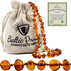 Baltic Amber Necklace (Unisex Cognac 12.5”) Certified Premium Amber