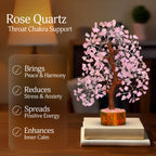 YATSKIA Rose Quartz Tree, Feng Shui Decor, Healing Crystal, Feng Shui Money Tree, Crystal Room Decor, 10-12 Inches