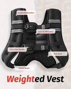 ZELUS Weighted Vest, 10 kg/20 kg, with Adjustable Weight, Weight Vest with Removable 1-kg Weights for Bodybuilding Training