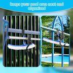 Lettry 2 Pcs Pool Fence Hooks, Pool Tool Organizer, for Hanging Pool Cleaning Accessories, Pool Pole, Brush, Leaf Skimmer Net, Vacuum Head, Suitable for 3/4 Inch to 1-1/4 inch Railing